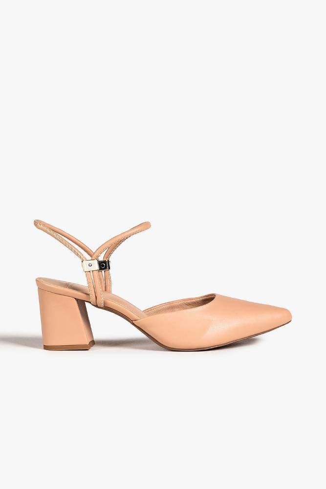 Sapato Feminino Slingback Salto Médio Mundial Klyvia