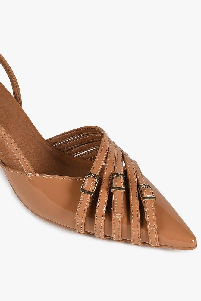 Scarpin Feminino Slingback Mundial Suelly Caramelo 2