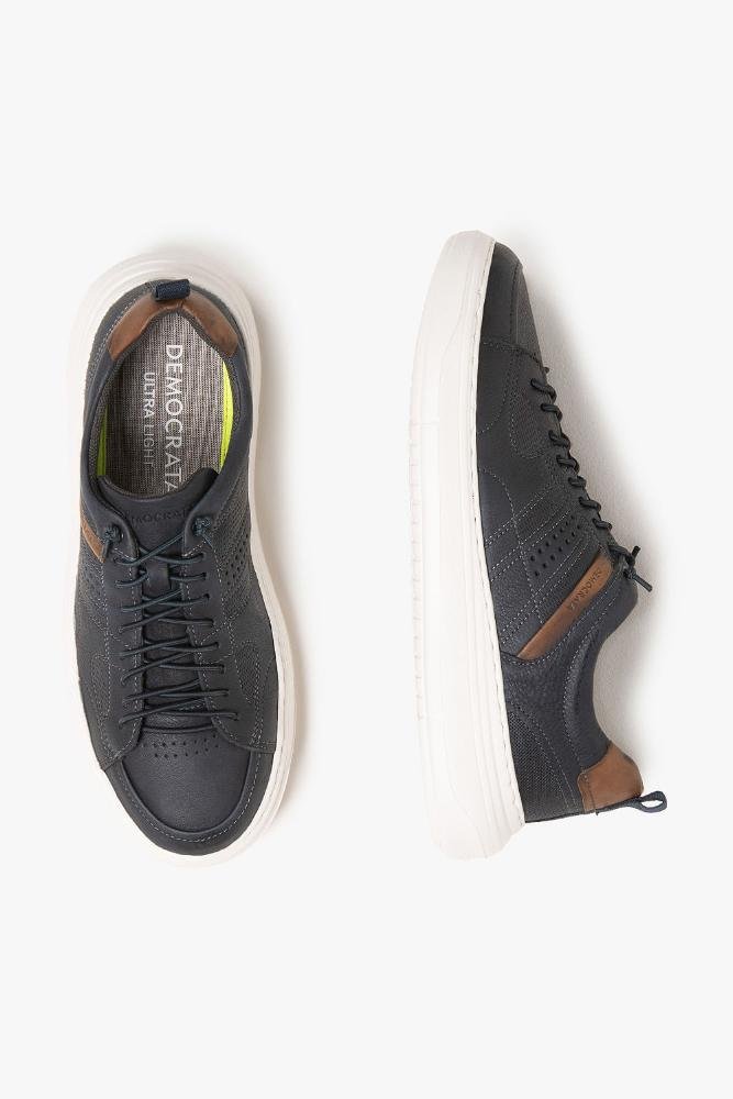 Tênis Masculino Democrata Denim Joe Ultra Light Azul Marinho 6