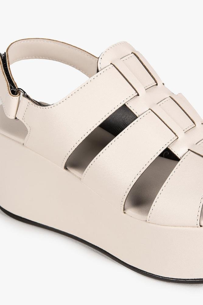 Sandália Feminina Anabela Mundial Kassandra Off White 2