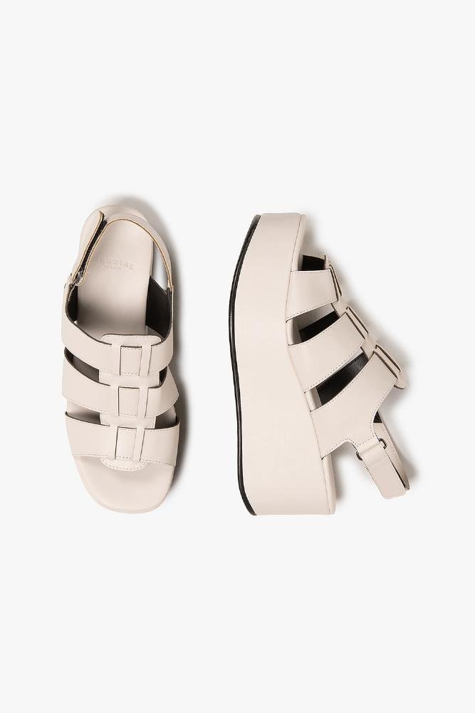 Sandália Feminina Anabela Mundial Kassandra Off White 3