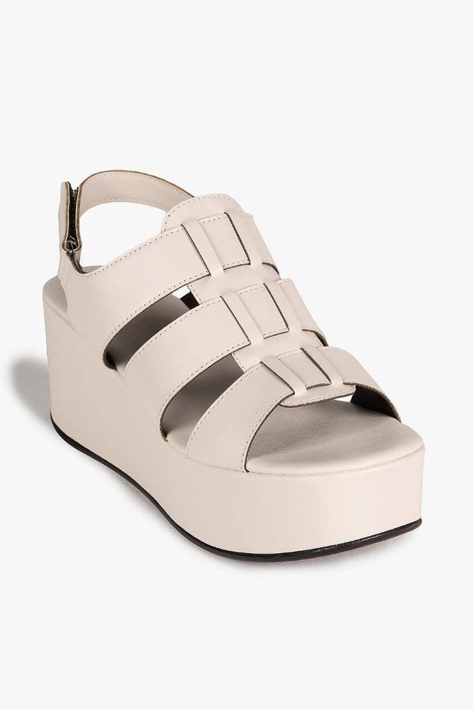Sandália Feminina Anabela Mundial Kassandra Off White 4