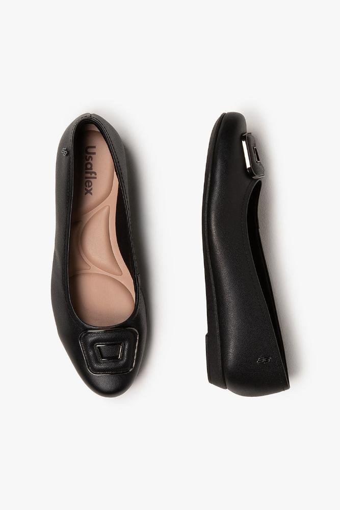 Conforto Feminino Bico Fino Usaflex Elismara Preto 3