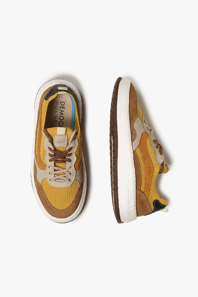 Tênis Feminino Democrata Pulse Caramelo/Amarelo 3