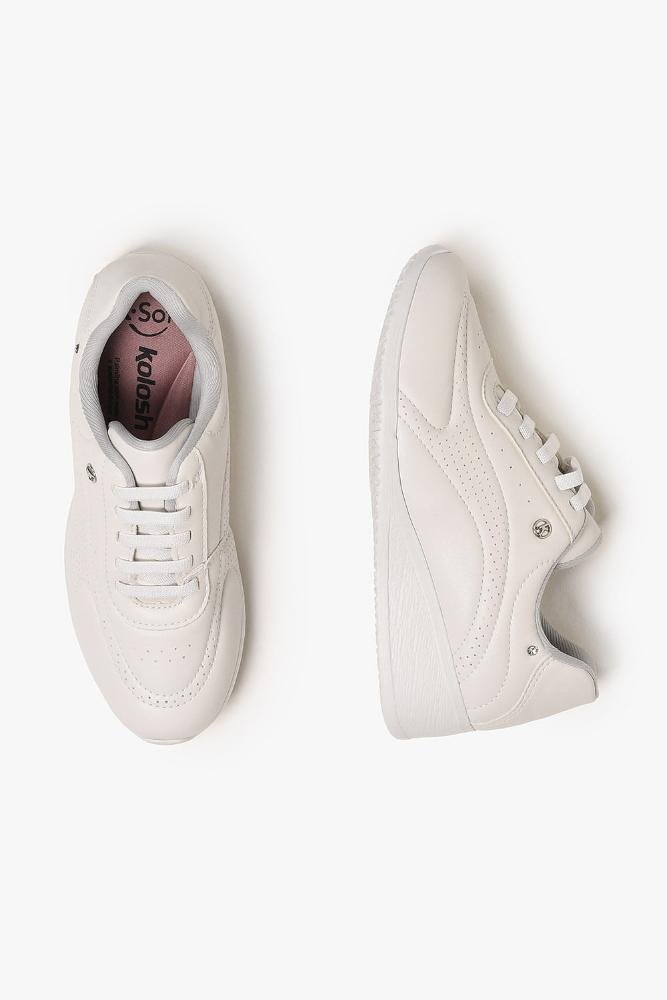 Conforto Feminino Plataforma Kolosh Lauriane Off White 3