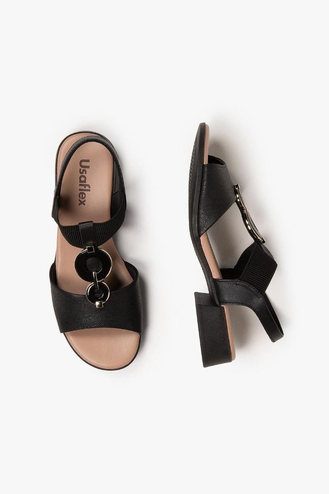Conforto Feminino Salto Médio Usaflex Beatrize Preto 3