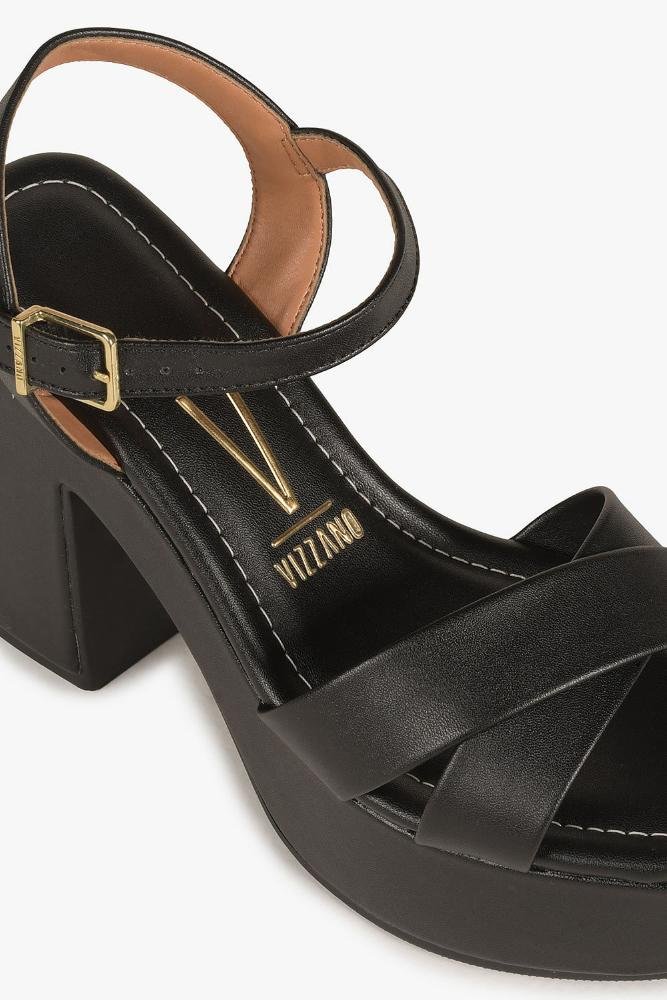 Sandália Feminina Salto Alto Vizzano Zoe Preto 2