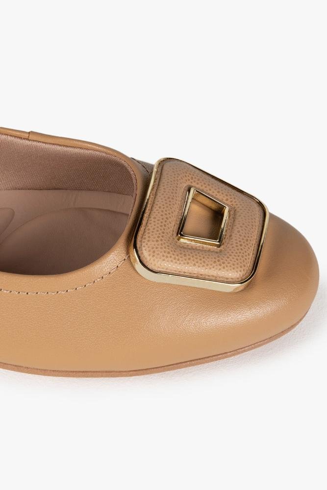 Conforto Feminino Bico Fino Usaflex Elismara Bege 2