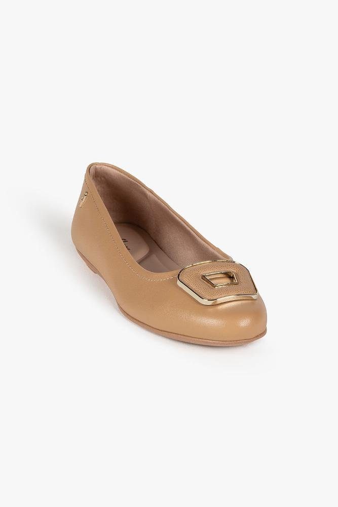 Conforto Feminino Bico Fino Usaflex Elismara Bege 4