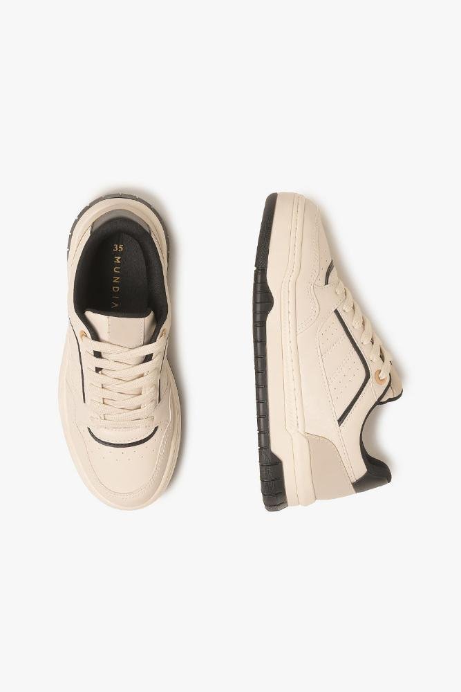 Tênis Feminino Plataforma Mundial Valeska Off White/Preto 3