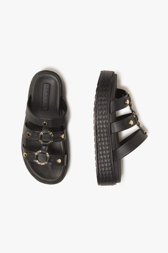 Papete Feminino Plataforma Ramarim Morgana Preto 3