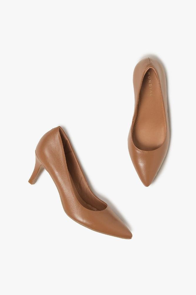 Scarpin Feminino Salto Médio Mundial Brielle Caramelo 3