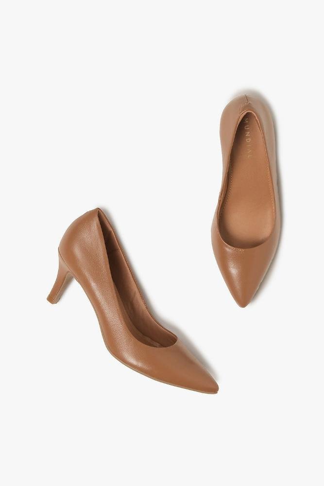 Scarpin Feminino Salto Médio Mundial Brielle Caramelo 3