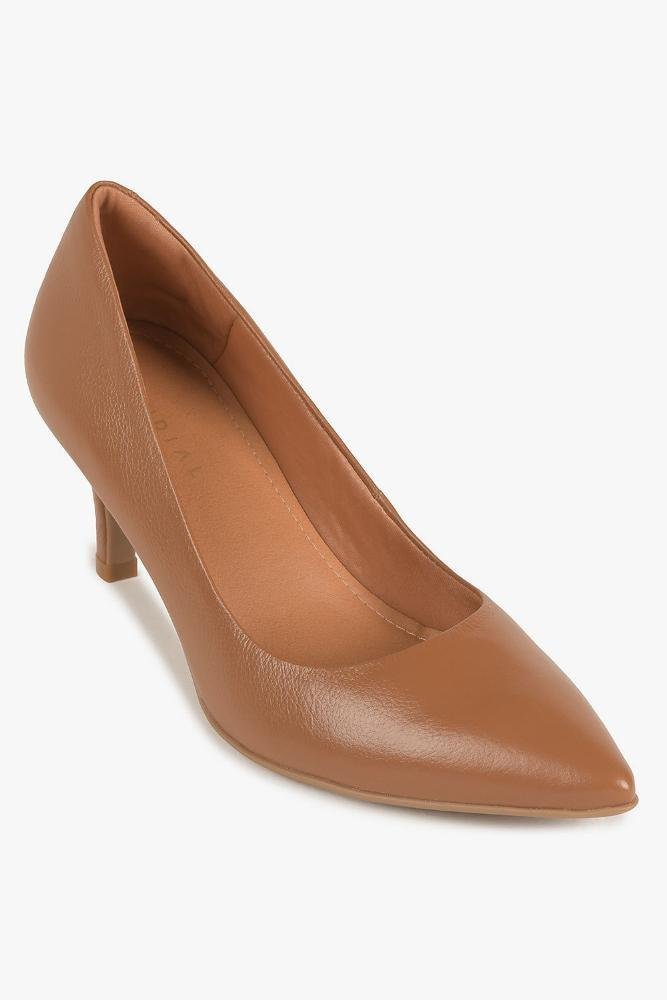 Scarpin Feminino Salto Médio Mundial Brielle Caramelo 4