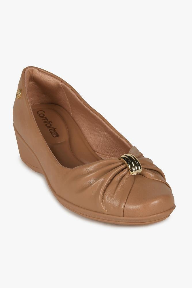Conforto Feminino Anabela Comfortflex Yvette Bege 4