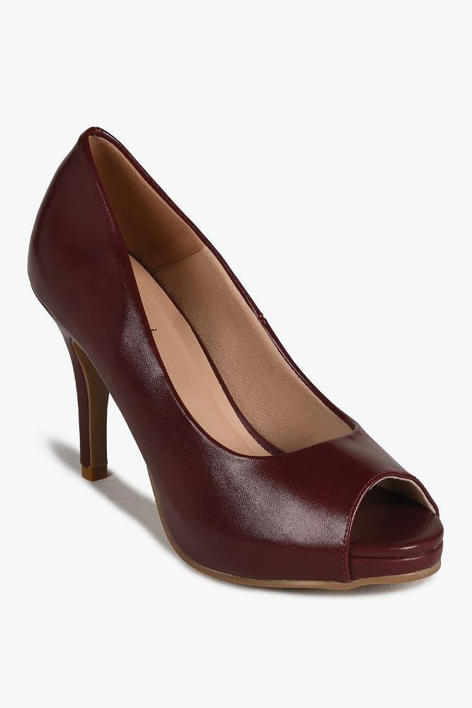 Sapato Feminino Peep Toe Salto Alto Mundial Luiza Vermelho 4
