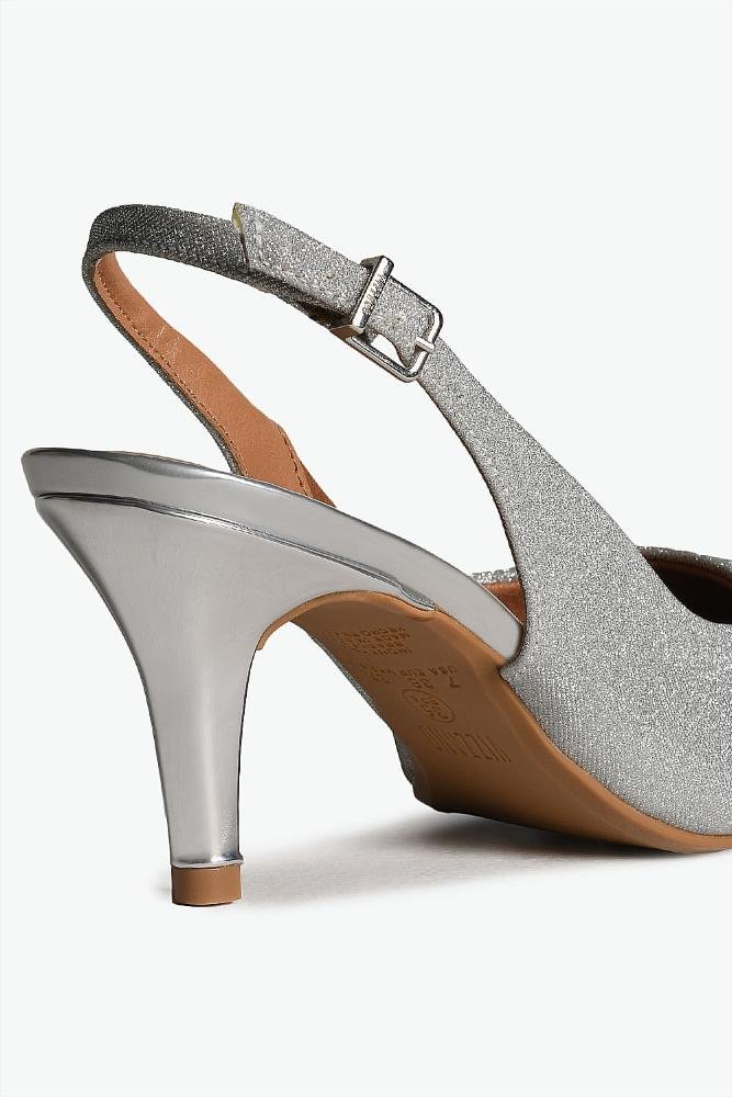 Scarpin Feminino Slingback Vizzano Louisiana Prata 2