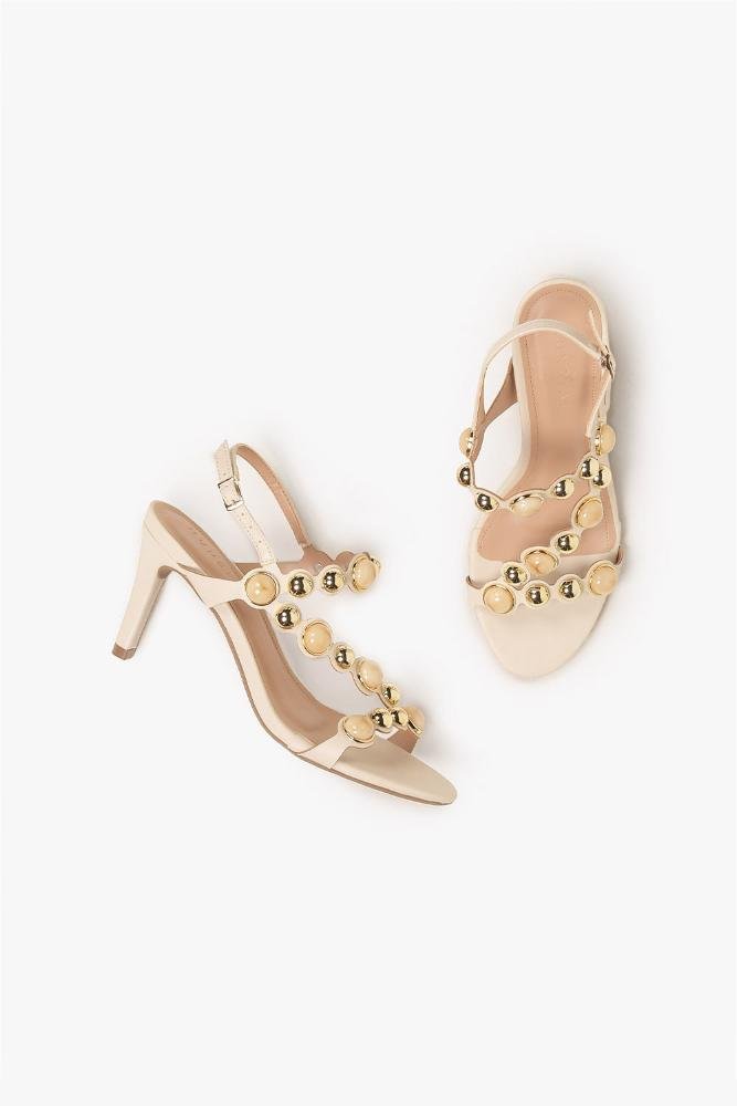 Sandália Feminina Salto Alto Mundial Seren Off White 4