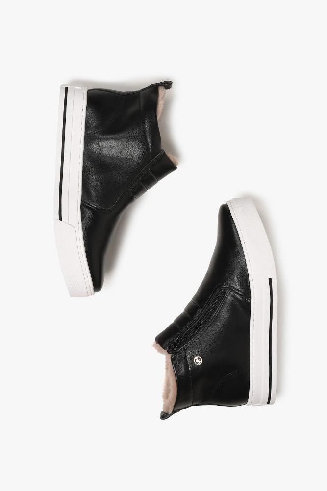 Tênis Feminino Cano Alto Via Marte Bulma Preto 3