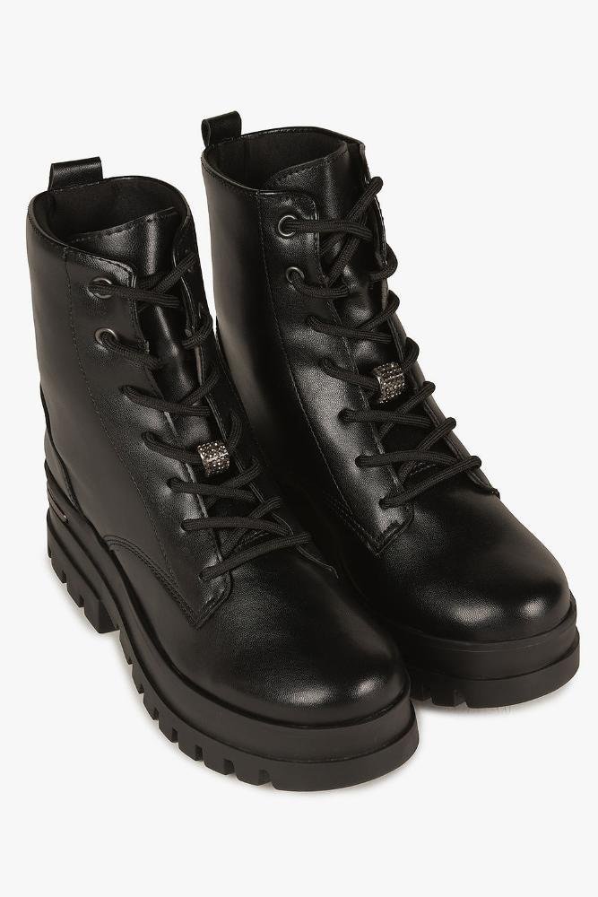 Bota Feminina Coturno Via Marte Janine Preto 4