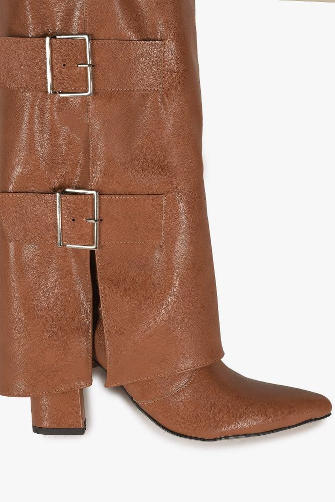 Bota Feminina Cano Longo Mundial Evangeline Caramelo 5