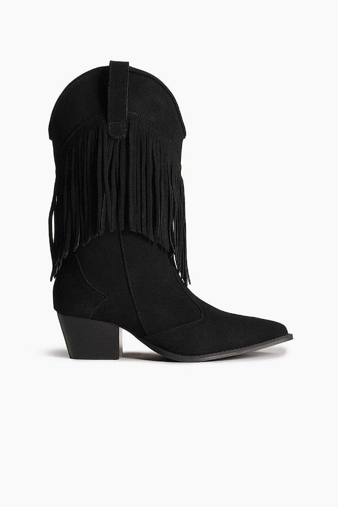 Bota Texana Feminina Cano Longo Mundial Kedie Preto 1