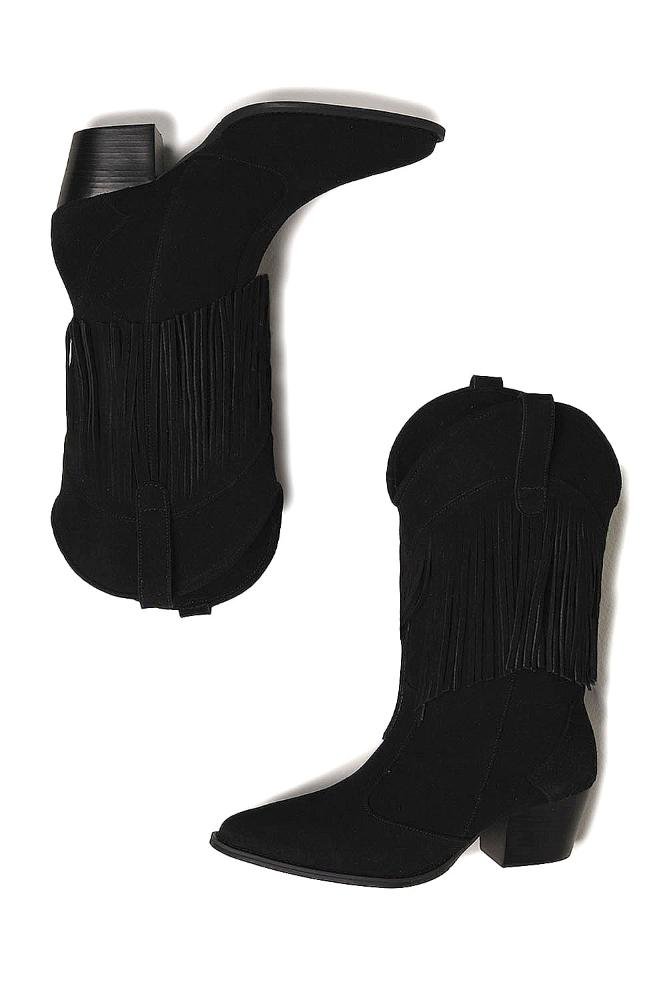 Bota Texana Feminina Cano Longo Mundial Kedie Preto 3