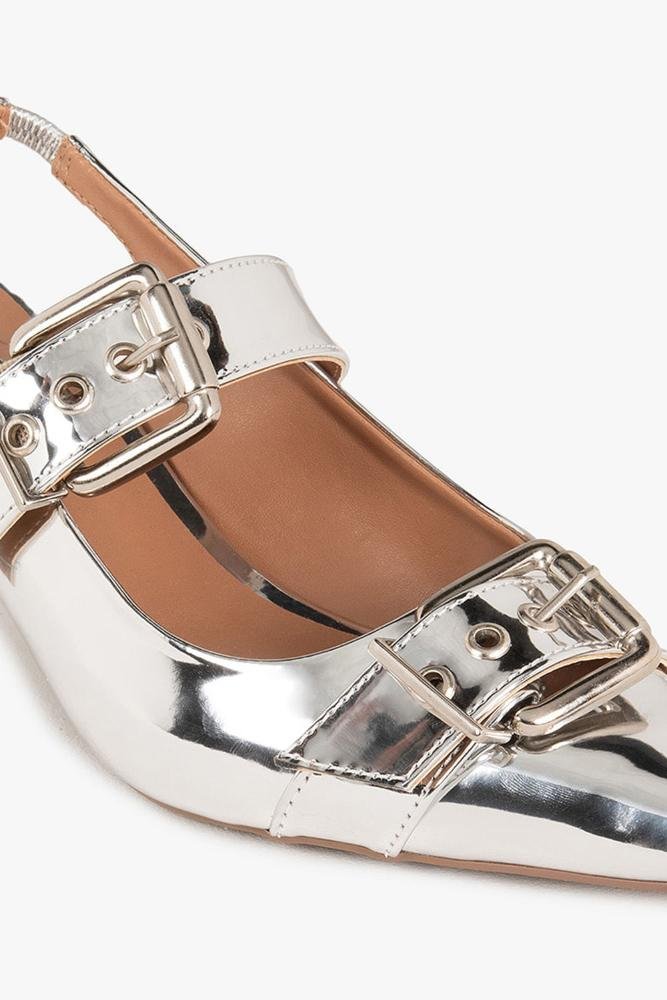 Scarpin Feminino Slingback Mundial Lila Prata 2