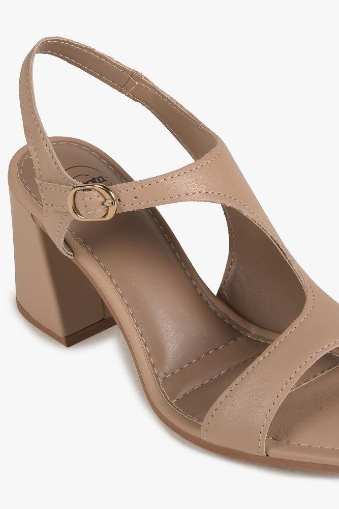Sandália Feminina Salto Alto Dakota Tiphanie Bege 2