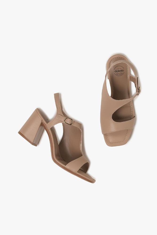 Sandália Feminina Salto Alto Dakota Tiphanie Bege 3