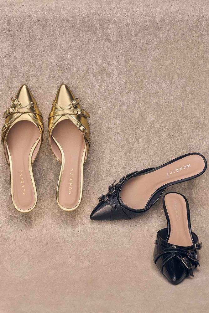 Mule Feminino Salto Médio Mundial Luzinete Dourado 2