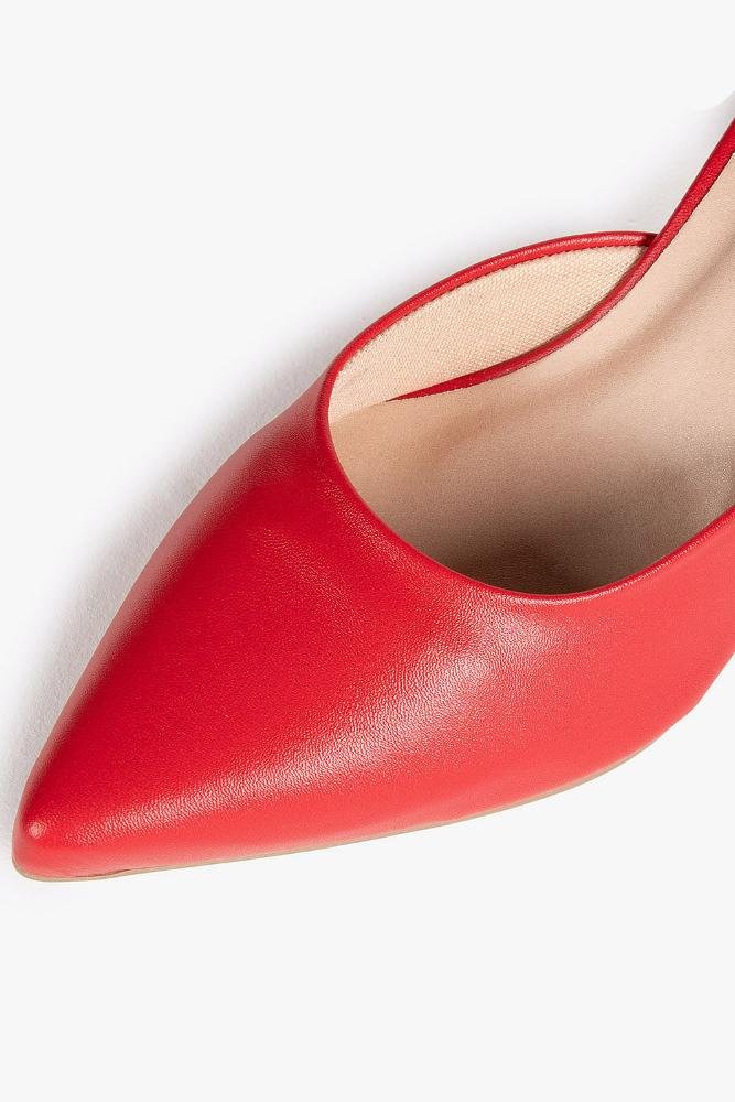 Sapato Feminino Slingback Salto Médio Mundial Klyvia Vermelho 2