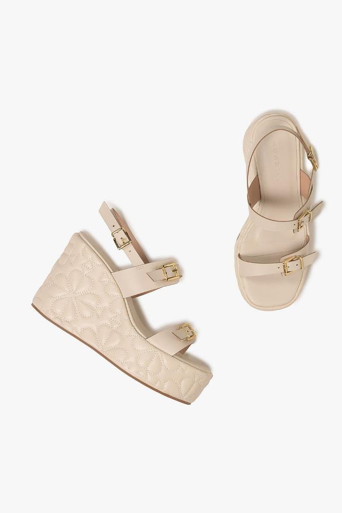 Sandália Feminina Anabela Mundial Paloma Off White 3