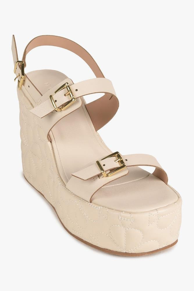Sandália Feminina Anabela Mundial Paloma Off White 4