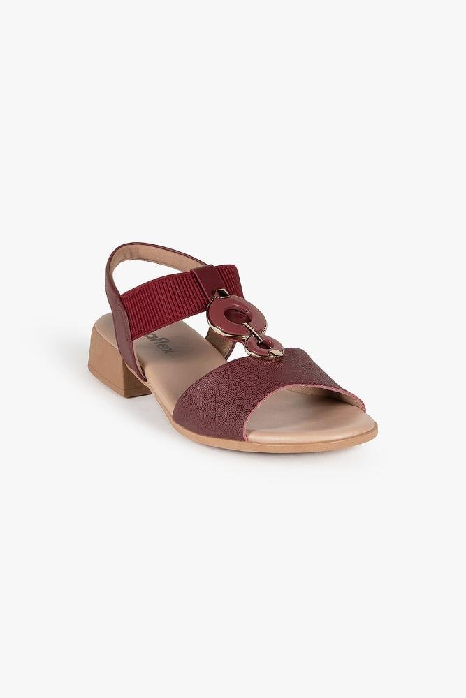 Conforto Feminino Salto Médio Usaflex Beatrize Vermelho 4
