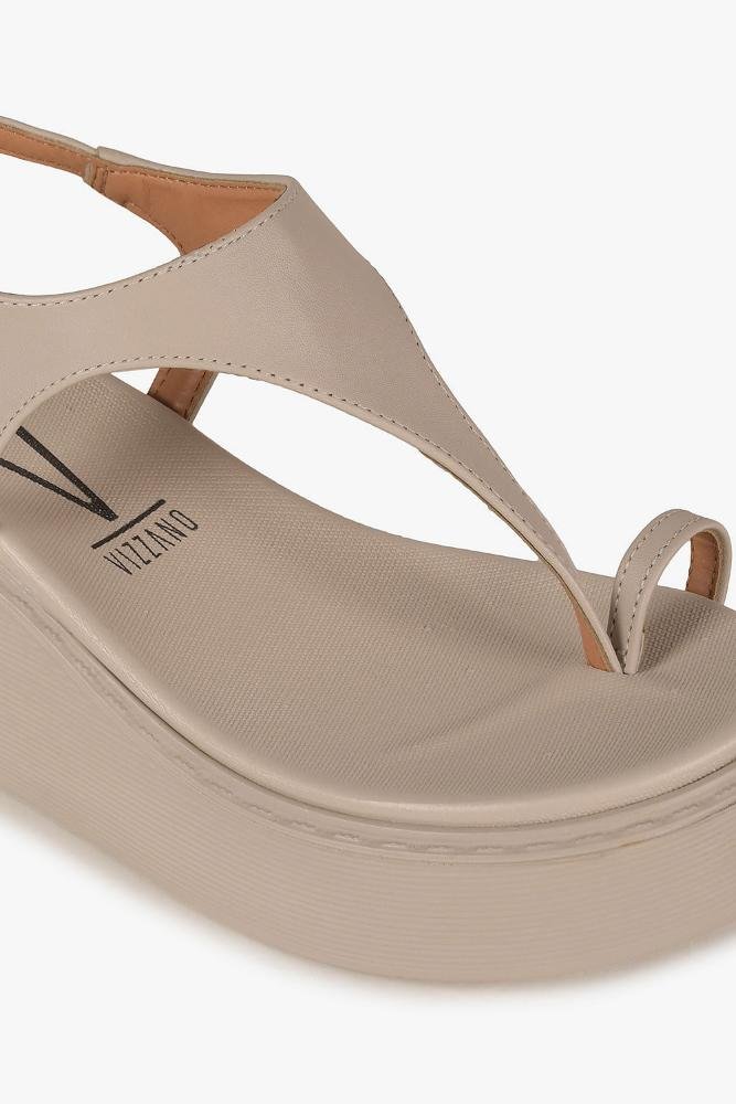 Sandália Feminina Flatform Vizzano Zelia Bege 2
