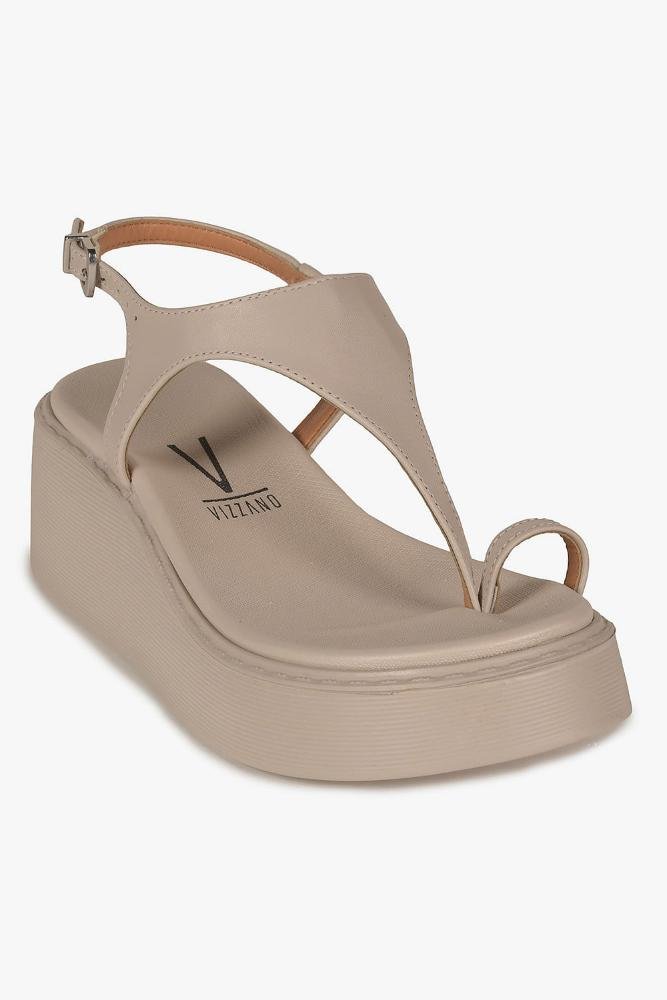 Sandália Feminina Flatform Vizzano Zelia Bege 4