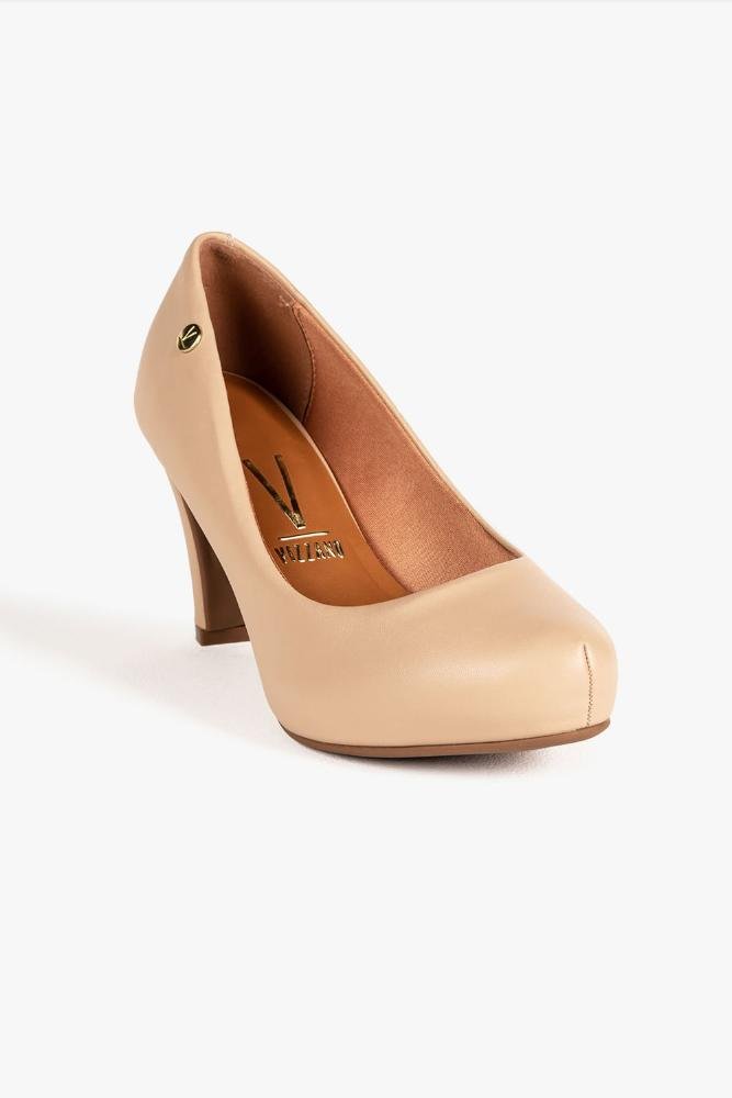 Scarpin Feminino Salto Alto Vizzano Lorien Bege 4