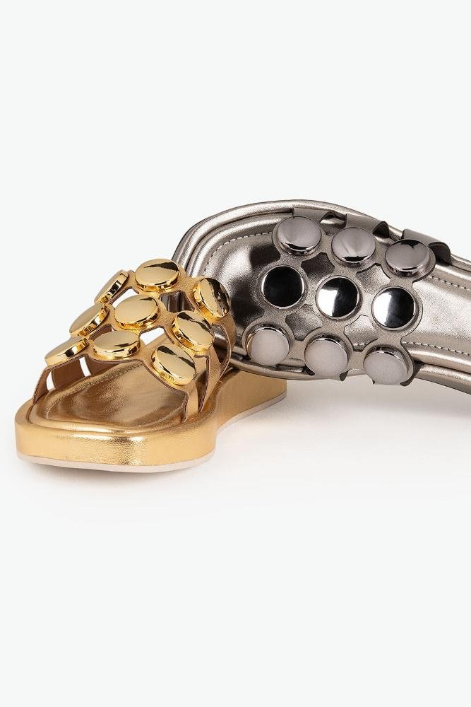 Tamanco Feminino Flatform Mundial Manciny Dourado 4
