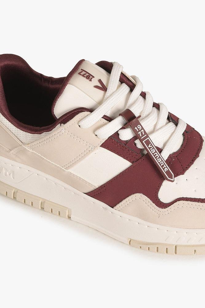 Tênis Feminino Plataforma Via Marte Zorae Off White/Vermelho 2