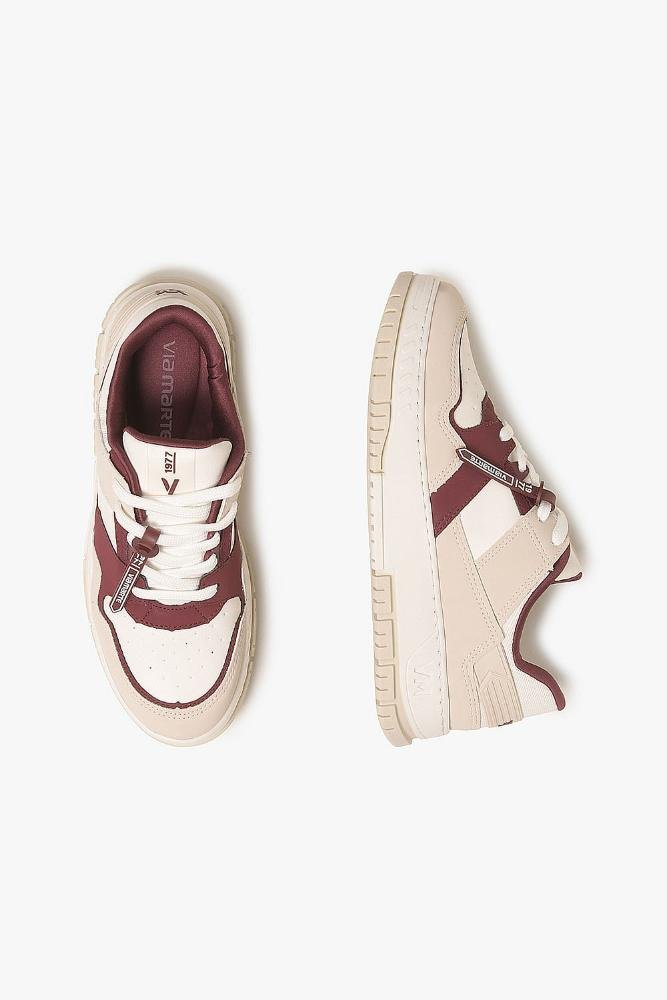 Tênis Feminino Plataforma Via Marte Zorae Off White/Vermelho 3