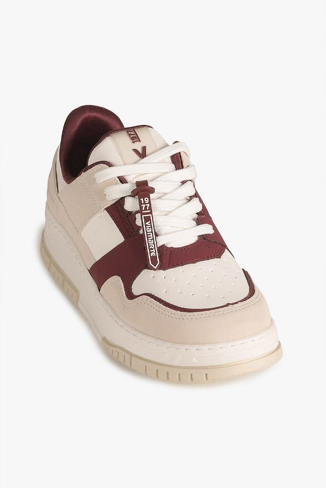 Tênis Feminino Plataforma Via Marte Zorae Off White/Vermelho 4