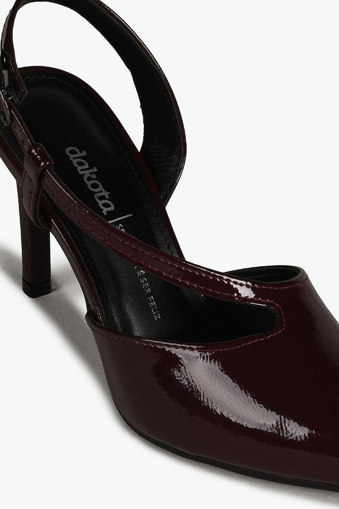 Scarpin Feminino Slingback Salto Alto Dakota Elen Bordo 2