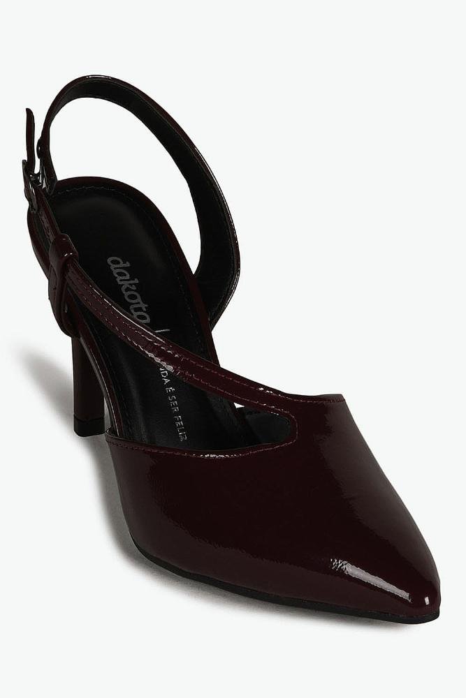 Scarpin Feminino Slingback Salto Alto Dakota Elen Bordo 4