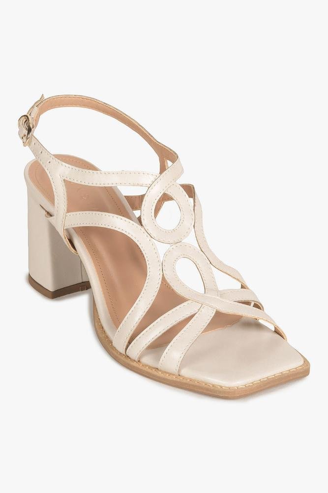 Sandália Feminina Salto Alto Mundial Elanor Off White 4