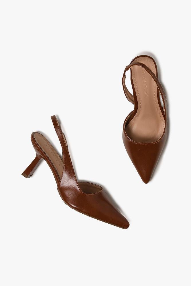 Scarpin Feminino Slingback Mundial Audrei Caramelo 3