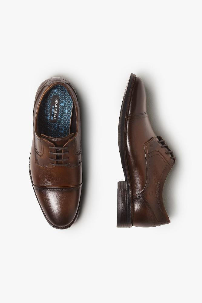 Sapato Social Masculino Democrata Taylor Hi-Soft Caramelo 3