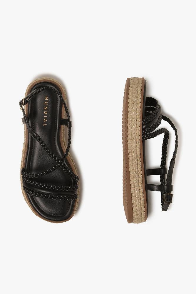 Sandália Feminina Flatform Mundial Ava Preto 3