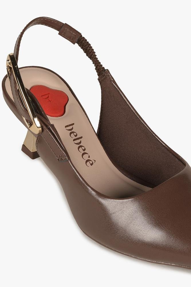 Scarpin Feminino Slingback Bebecê Dawn Café 2