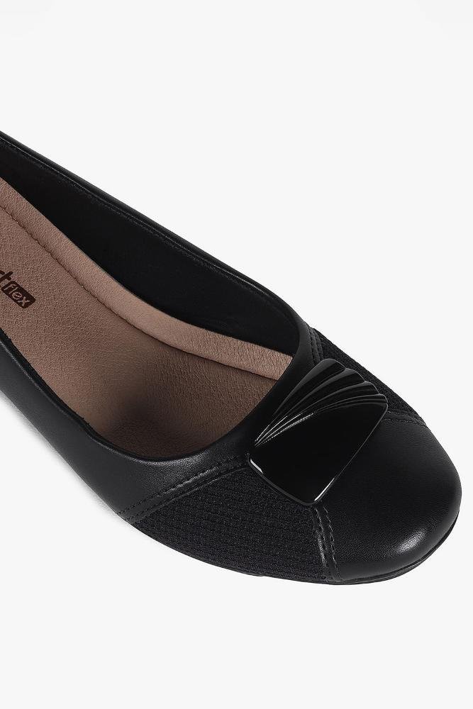 Conforto Feminino Bico Redondo Comfortflex Calista Preto 2